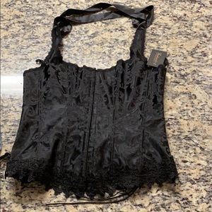 Black lace up corset